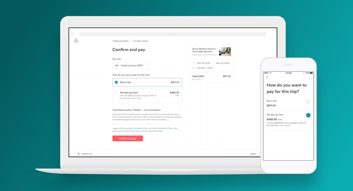 Airbnb Pay Less Up Front