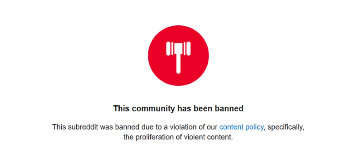 Reddit banned Subreddit