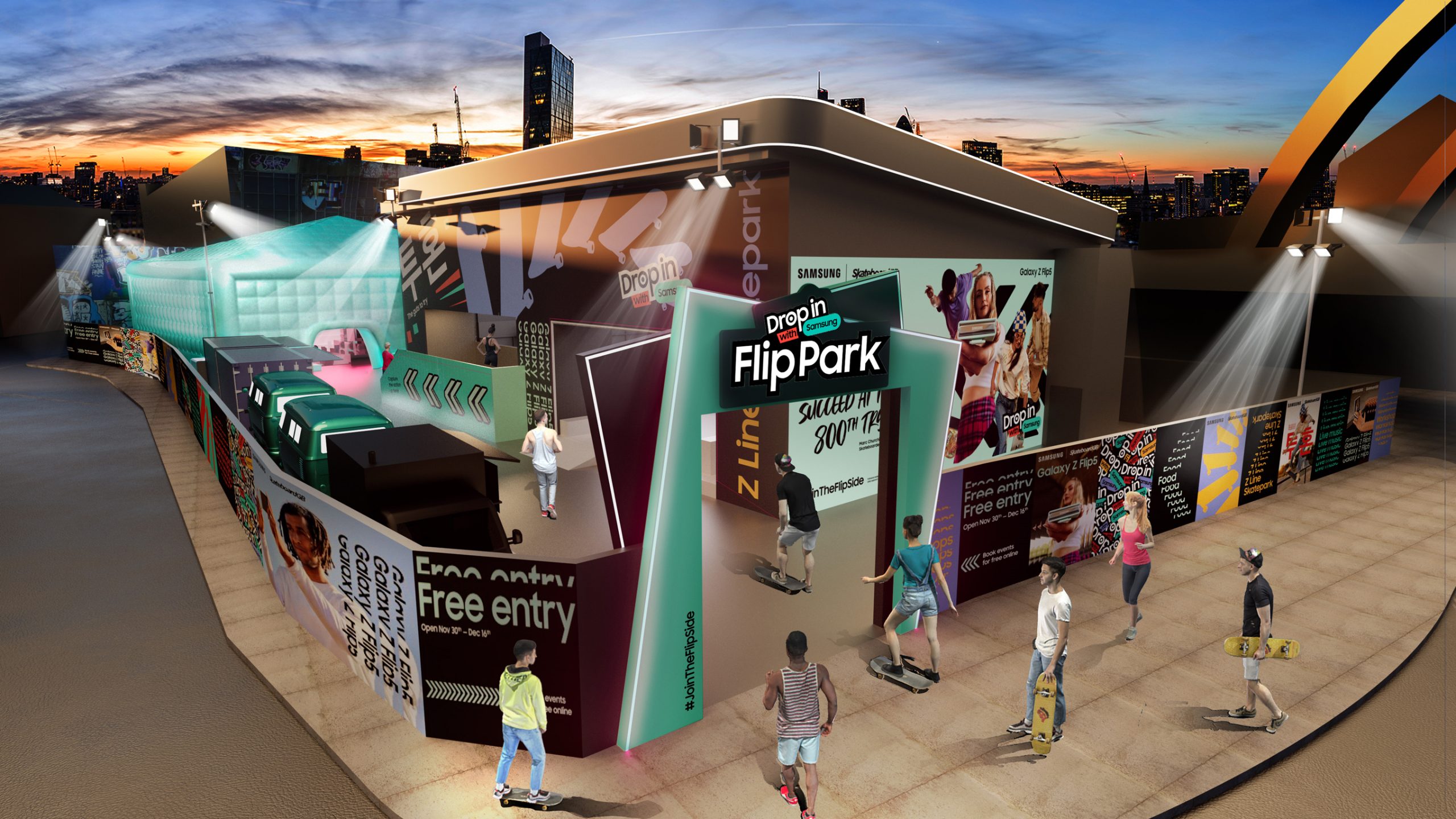 In Pictures: Samsung unveils pop-up Galaxy Z Flip5 skatepark