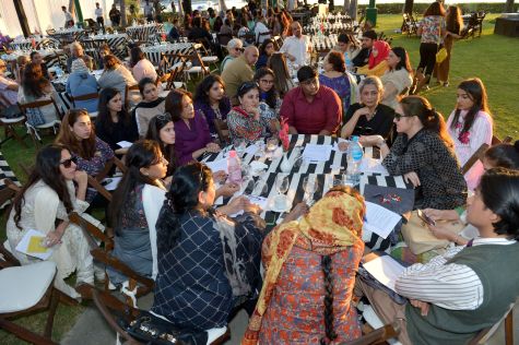 People talking around a round table